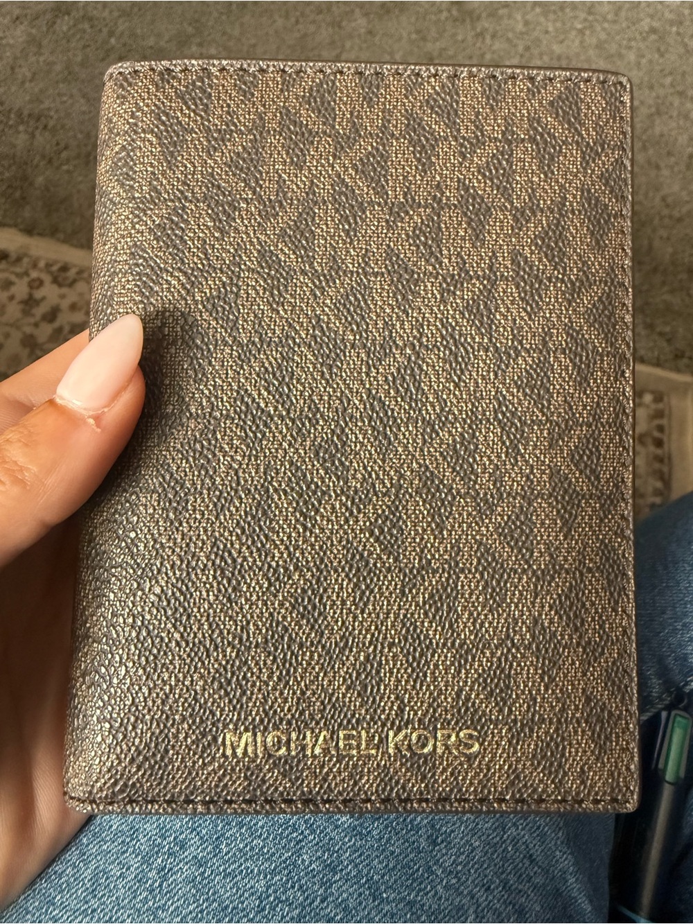 Michael Kors Brown Monogram Passport/Card Holder